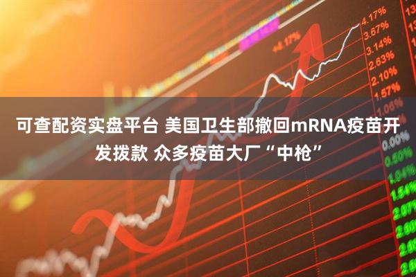 可查配资实盘平台 美国卫生部撤回mRNA疫苗开发拨款 众多疫苗大厂“中枪”